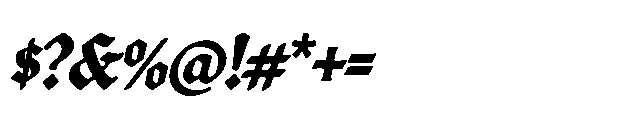 Blightmark Oblique Regular Font OTHER CHARS