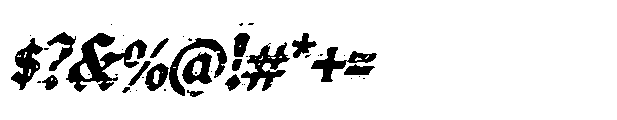 Blightmark Oblique Textured Font OTHER CHARS
