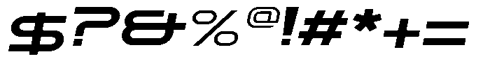Blizera Expanded Oblique Font OTHER CHARS