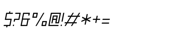 Block Thin Italic Rounded Font OTHER CHARS