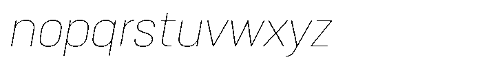 Bloka Sans Thin Italic Font LOWERCASE