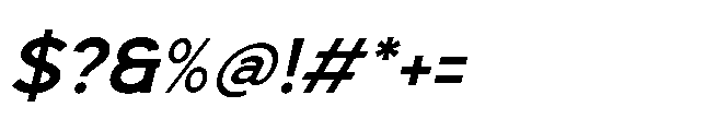 Bloker Italic Font OTHER CHARS