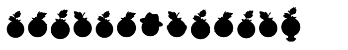 Blueberry Tart Emojis Color Dingbat Font UPPERCASE