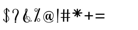 Bluebird Alishanty Regular Font OTHER CHARS