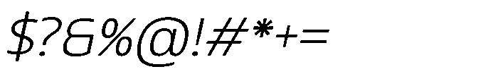 Blumir Thin Oblique Font OTHER CHARS