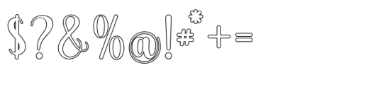 Blustani Outline Font OTHER CHARS