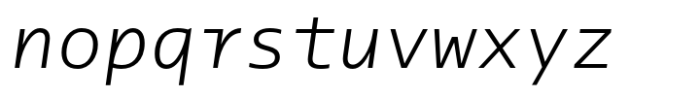 Bluteau Code Light Italic Font LOWERCASE