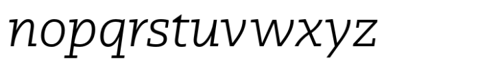 Bluteau Slab Light Italic Font LOWERCASE