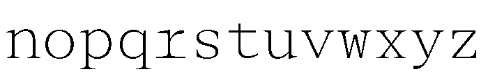 BLPylonMono ExtraLightMono Font LOWERCASE