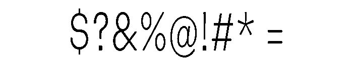 Blei Condensedinflatedlight Font OTHER CHARS