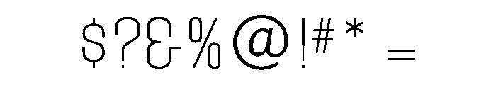 BlockGothic CondensedExtraLight Font OTHER CHARS