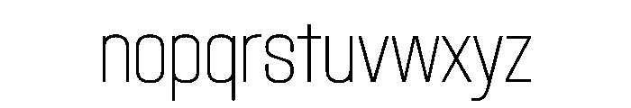 BlockGothic CondensedExtraLight Font LOWERCASE