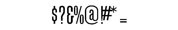 BlockGothic ExtraCondensedLight Font OTHER CHARS