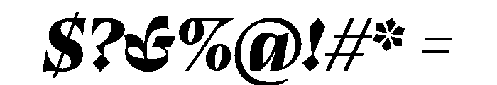 Bluu Suuperstar Black Italic Font OTHER CHARS