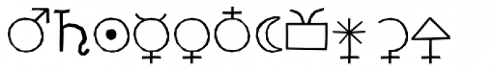 BMF Zodiac Pi Font LOWERCASE