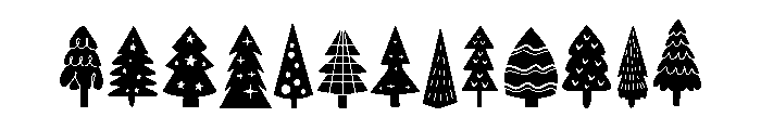 Boho Christmas tree Font UPPERCASE