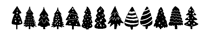 Boho Christmas tree Font UPPERCASE