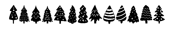 Boho Christmas tree Font LOWERCASE