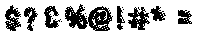 Bold Large Halftone Regular Font OTHER CHARS
