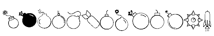 Bombs Set Font UPPERCASE