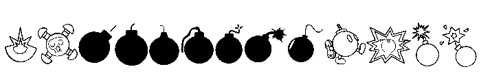 Bombs Set Font UPPERCASE