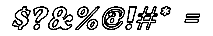 Bongo Blah Blah Outline Italic Font OTHER CHARS