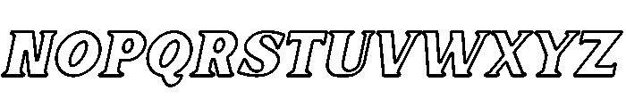 Bongo Blah Blah Outline Italic Font UPPERCASE
