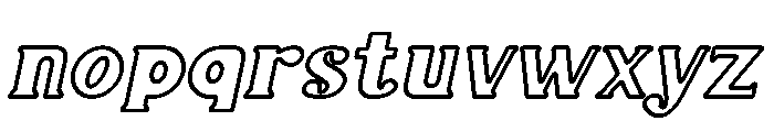 Bongo Blah Blah Outline Italic Font LOWERCASE