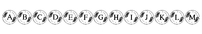Botanical Circle Monogram Font UPPERCASE