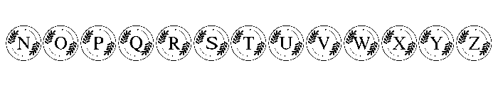 Botanical Circle Monogram Font UPPERCASE