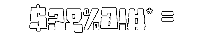 Bouncy Kids - Outline Font OTHER CHARS