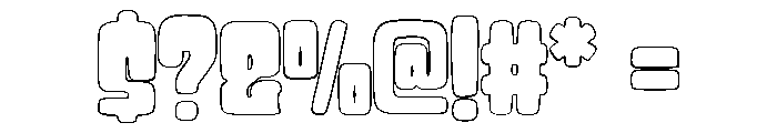 Bouncy Mochi Outline Font OTHER CHARS