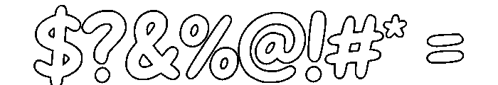 Bouncy Petal Outline Font OTHER CHARS