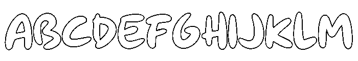 Bouncy Petal Outline Font UPPERCASE