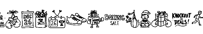 Boxing Day Deals Doodle Font UPPERCASE
