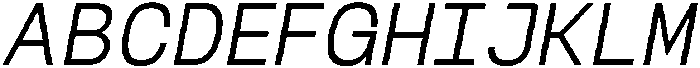 Bogita Mono Oblique otf (400) Font UPPERCASE