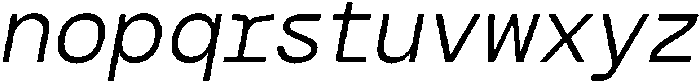 Bogita Mono Oblique otf (400) Font LOWERCASE