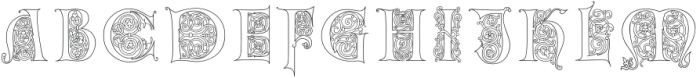 Bohemian Initials Line otf (400) Font LOWERCASE