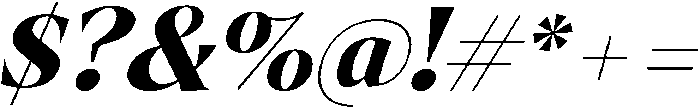 Bold italic otf (700) Font OTHER CHARS