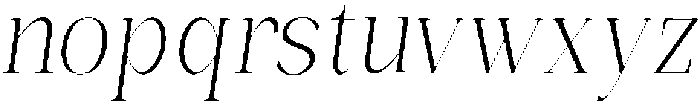 Bonarchi ExtLtCondIta otf (400) Font LOWERCASE