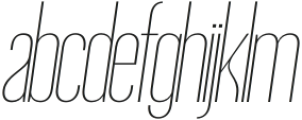 Boniksun Thin Expanded Italic otf (100) Font LOWERCASE