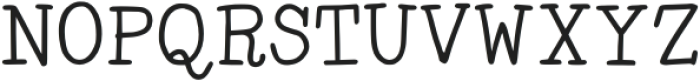 Bookish Typewriter Regular otf (400) Font UPPERCASE