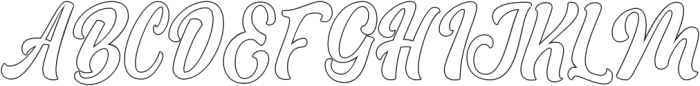 Boughies Italic Hollow otf (400) Font UPPERCASE