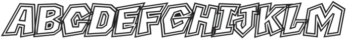 Boxtoon Bold Italic DoubleOutline otf (700) Font LOWERCASE