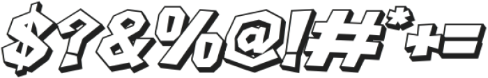 Boxtoon Bold Italic Extrude otf (700) Font OTHER CHARS