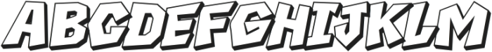 Boxtoon Bold Italic Extrude otf (700) Font UPPERCASE