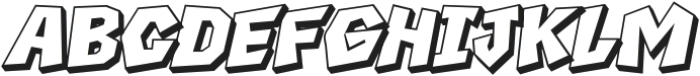 Boxtoon Bold Italic Extrude otf (700) Font LOWERCASE