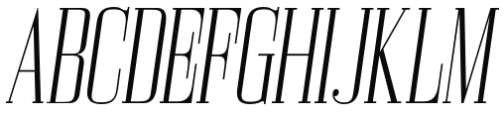 Bodoni Z37 M Compressed Light Italic Font UPPERCASE