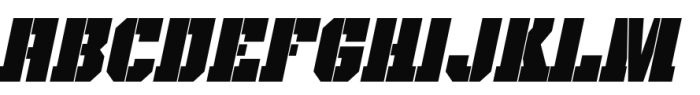 Bomburst Extra Condensed Black Oblique Font LOWERCASE