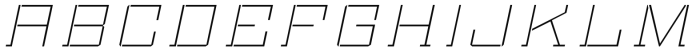 Bomburst Extra Wide Thin Oblique Font UPPERCASE